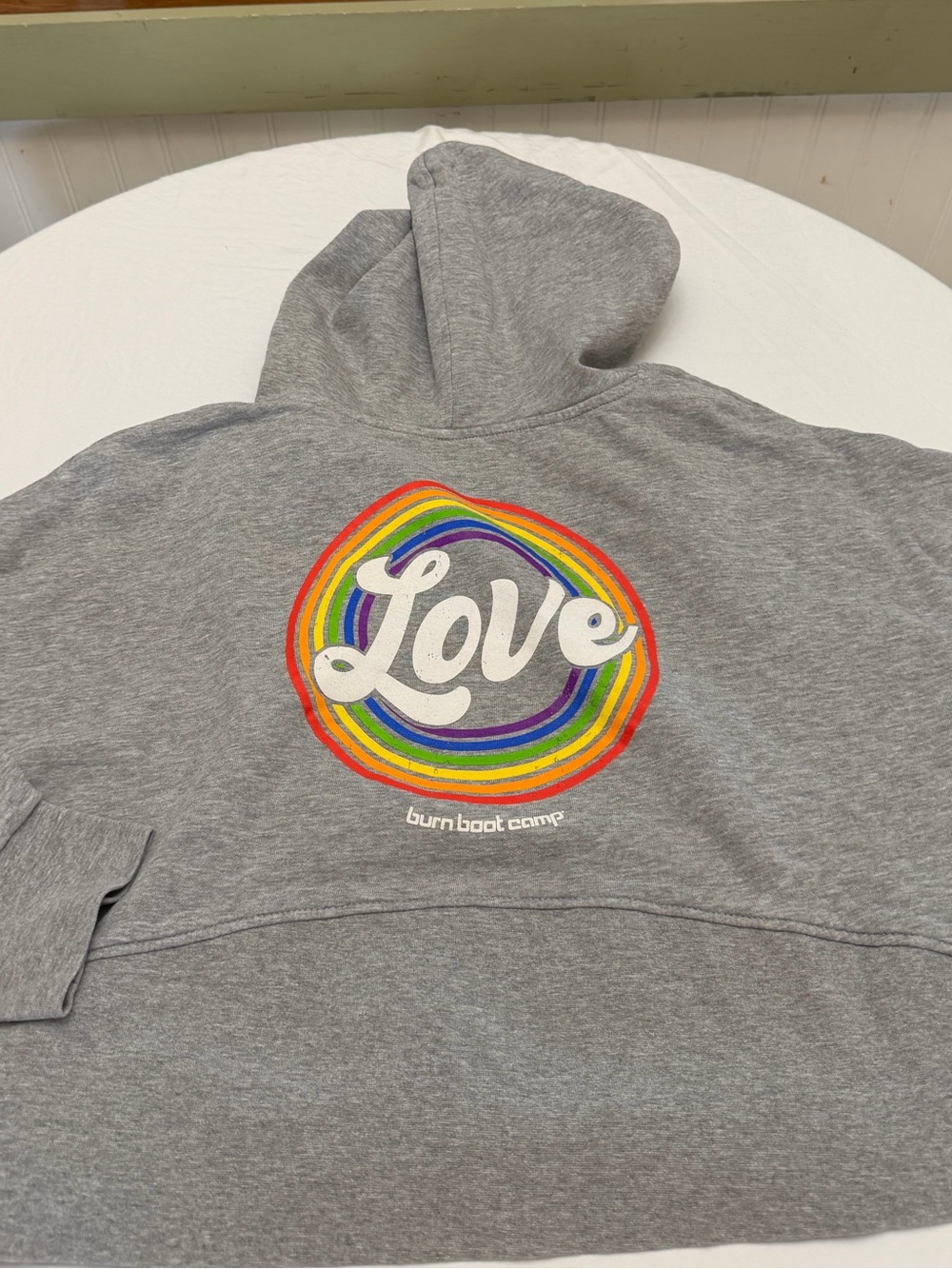 Gray 'Love' Graphic Hoodie